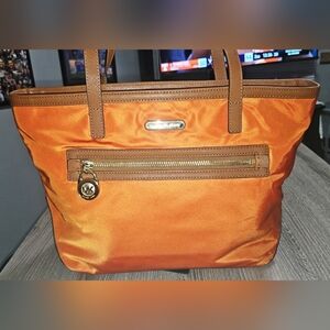 Authentic Michael Kors Kempton Orange Nylon North South Tote Bag